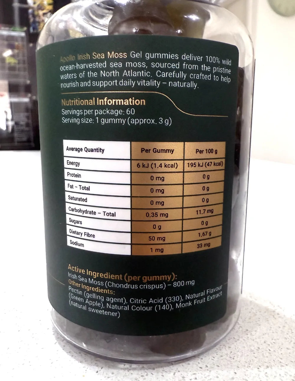 Apollo Irish Sea Moss Gummies (Green Apple Flavour)