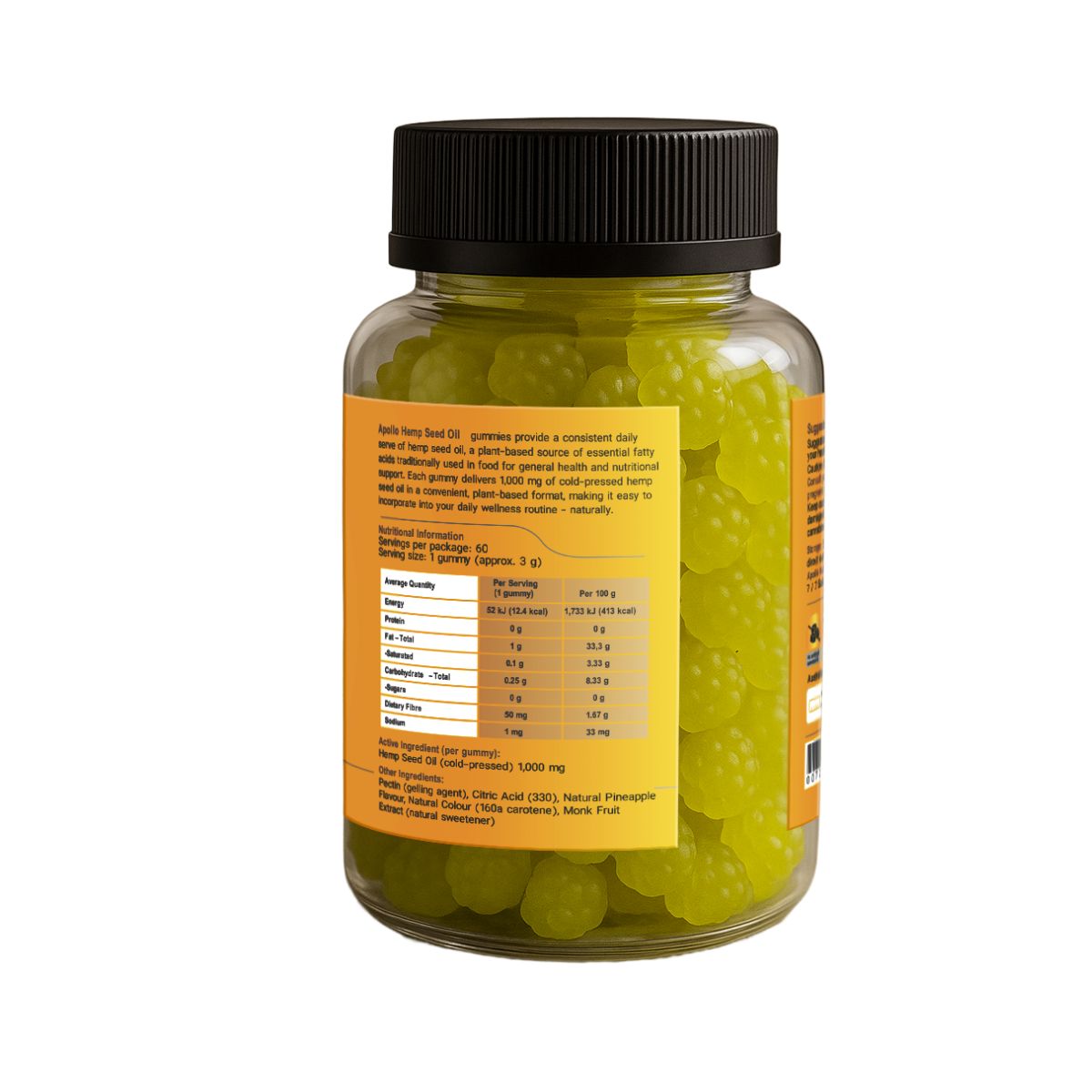 Apollo Hemp Seed Oil Gummies (Pineapple Flavour)