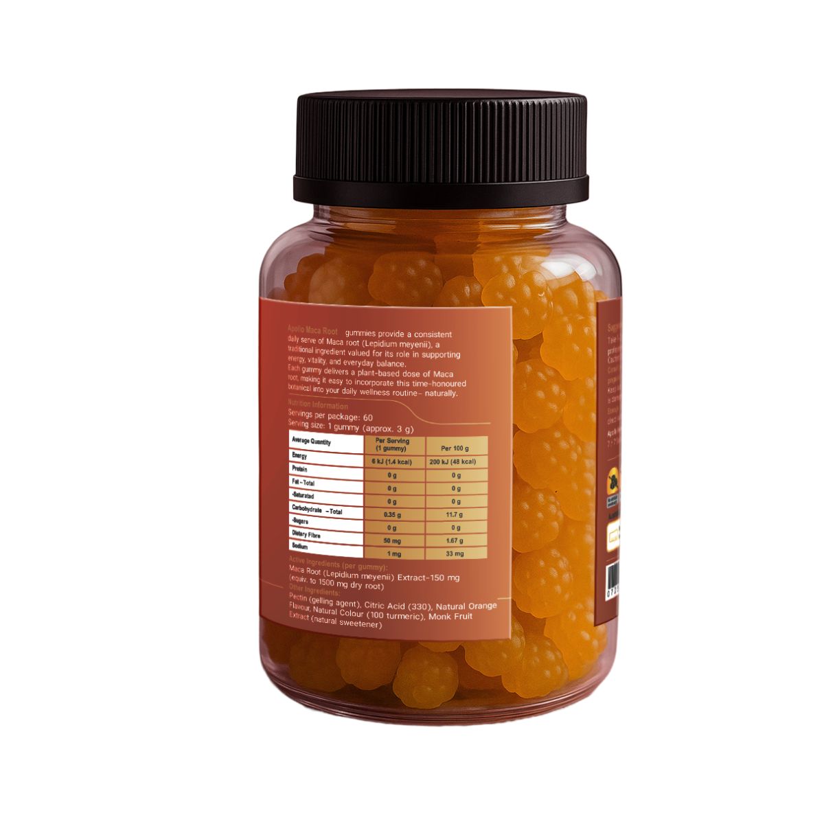Apollo Maca Root Gummies (Orange Flavour)